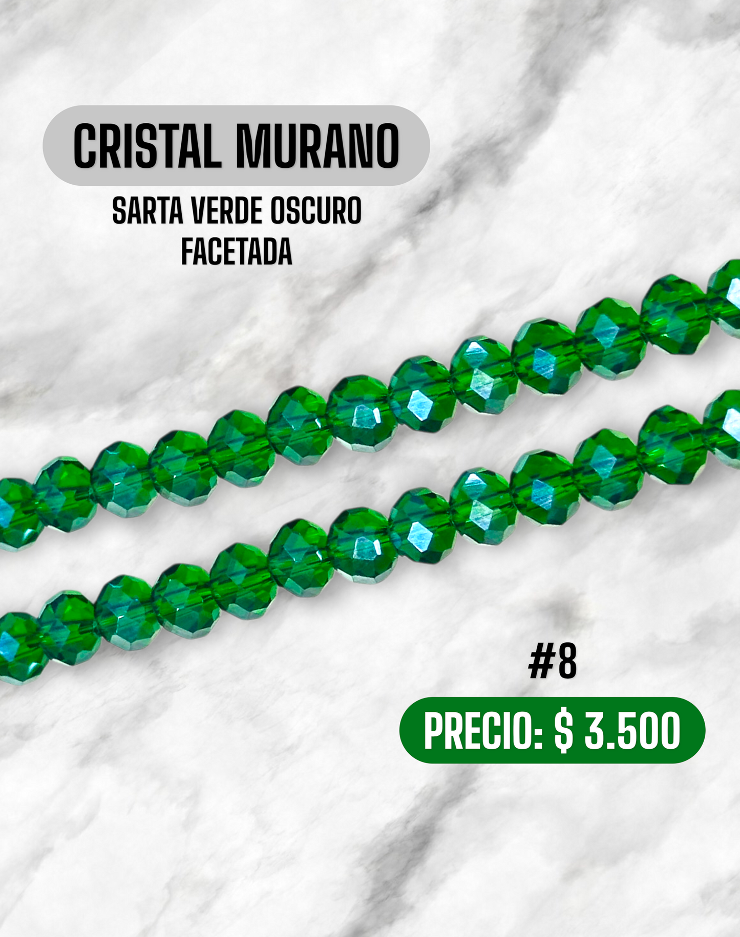 CRISTAL MURANO VERDE OSCURO