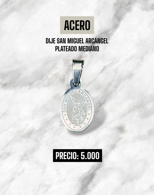 DIJE SAN MIGUEL ARCANGEL PLATEADO MEDIANO