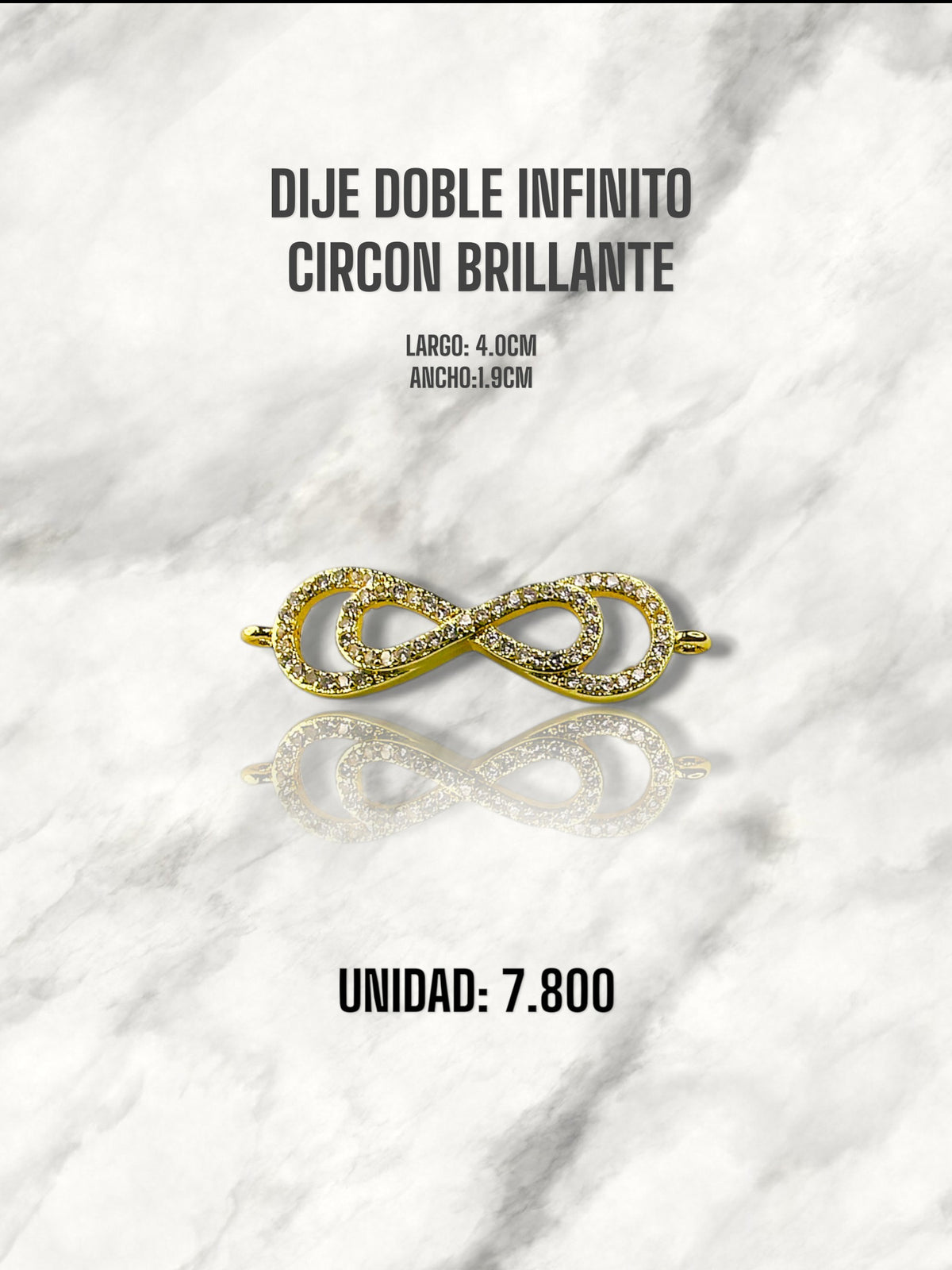 DIJE DOBLE INFINITO CIRCON BRILLANTE