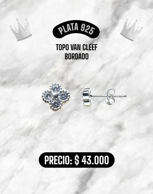 TOPO VAN CLEEF BORDADO PLATA 925