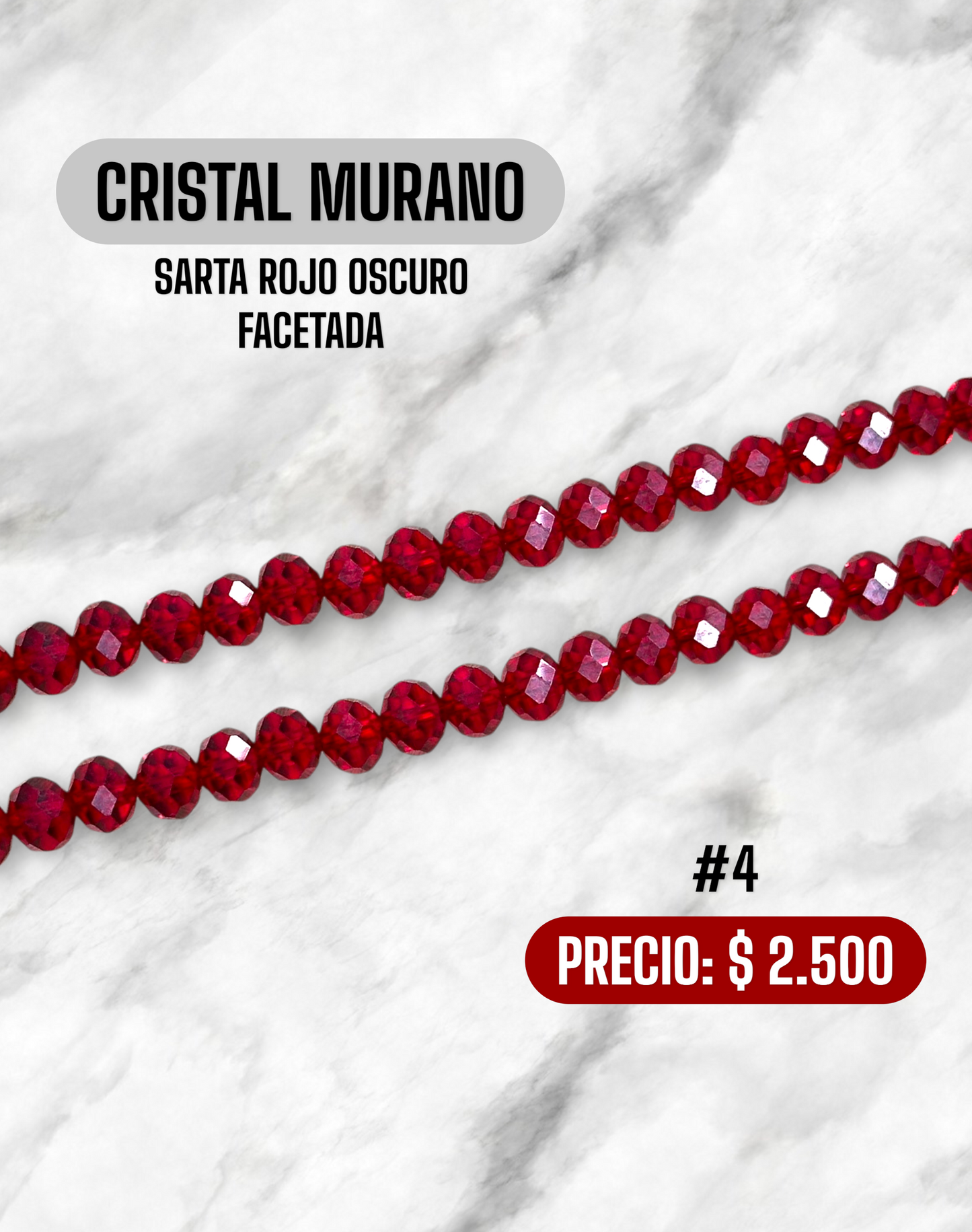 CRISTAL MURANO ROJO OSCURO