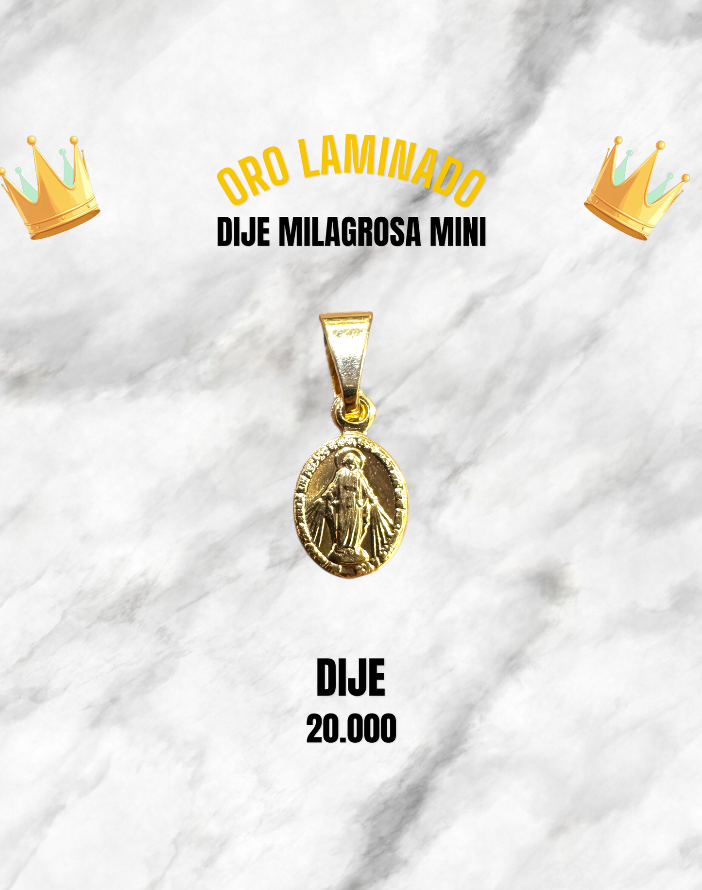 DIJE MILAGROSA MINI ORO LAMINADO