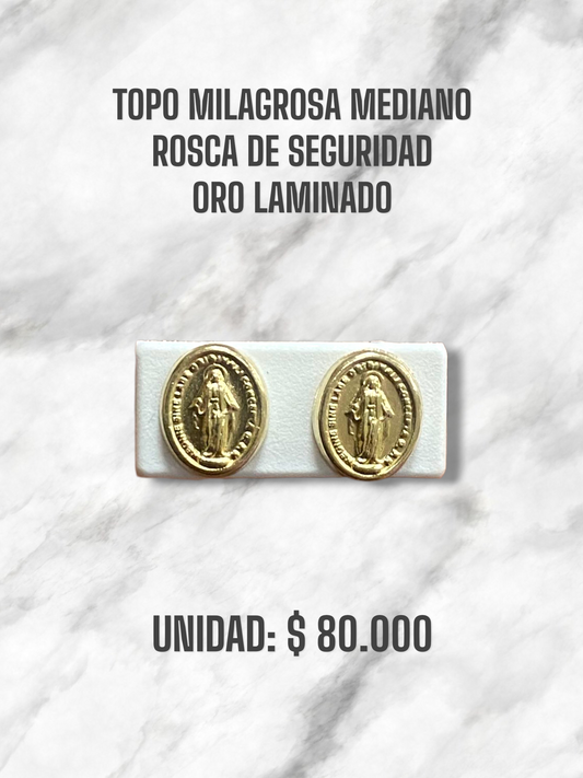 TOPO MILAGROSA MEDIANA ROSCA S. ORO LAMINADO