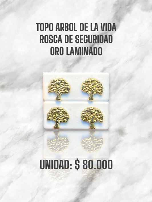TOPO ARBOL DE LA VIDA ROSCA S. ORO LAMINADO