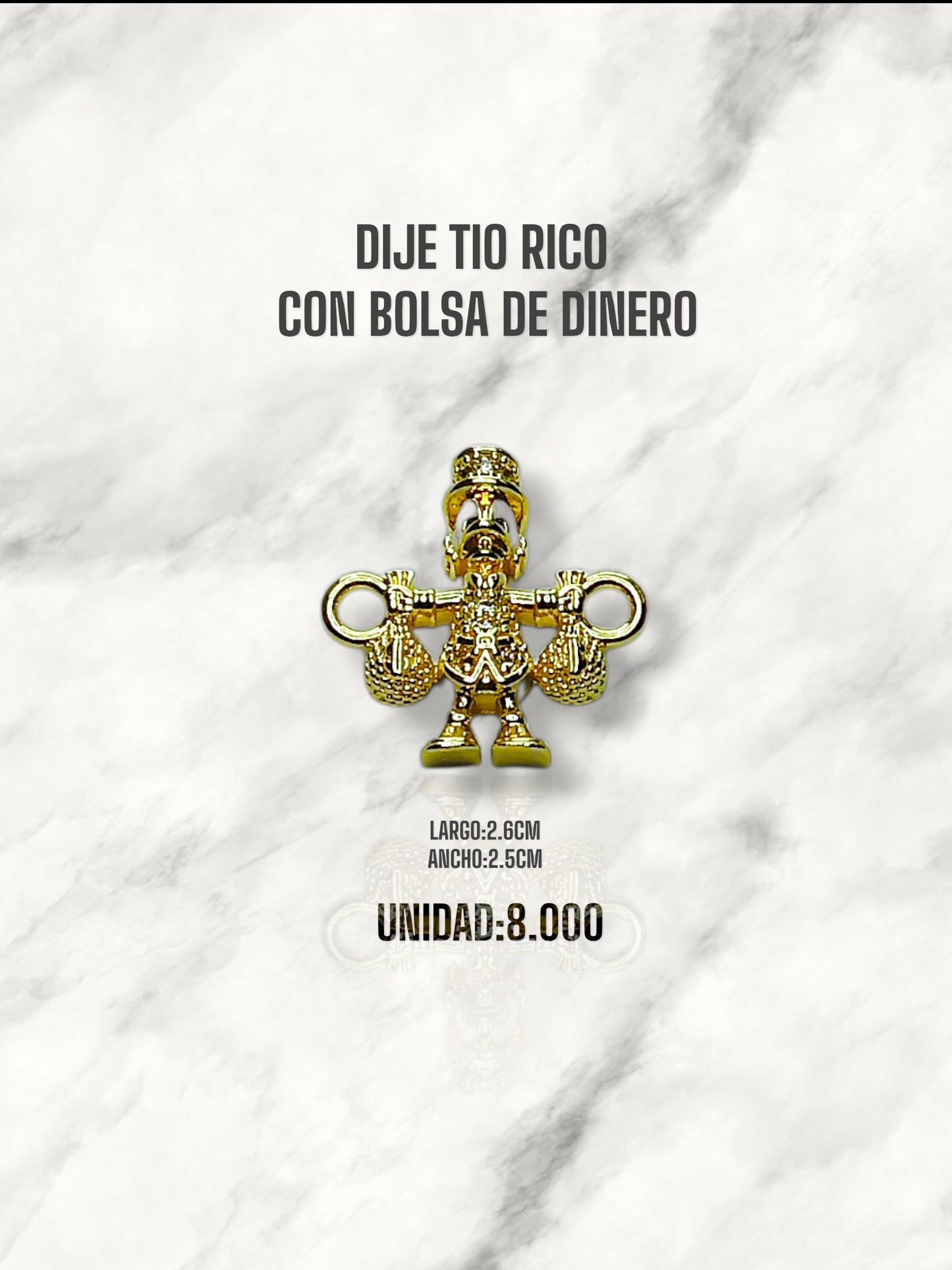 DIJE TIO RICO CON BOLSA DE DINERO