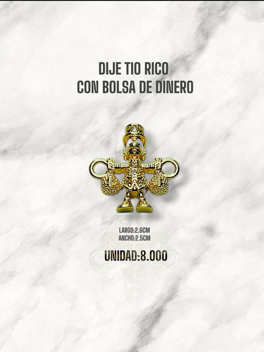 DIJE TIO RICO CON BOLSA DE DINERO