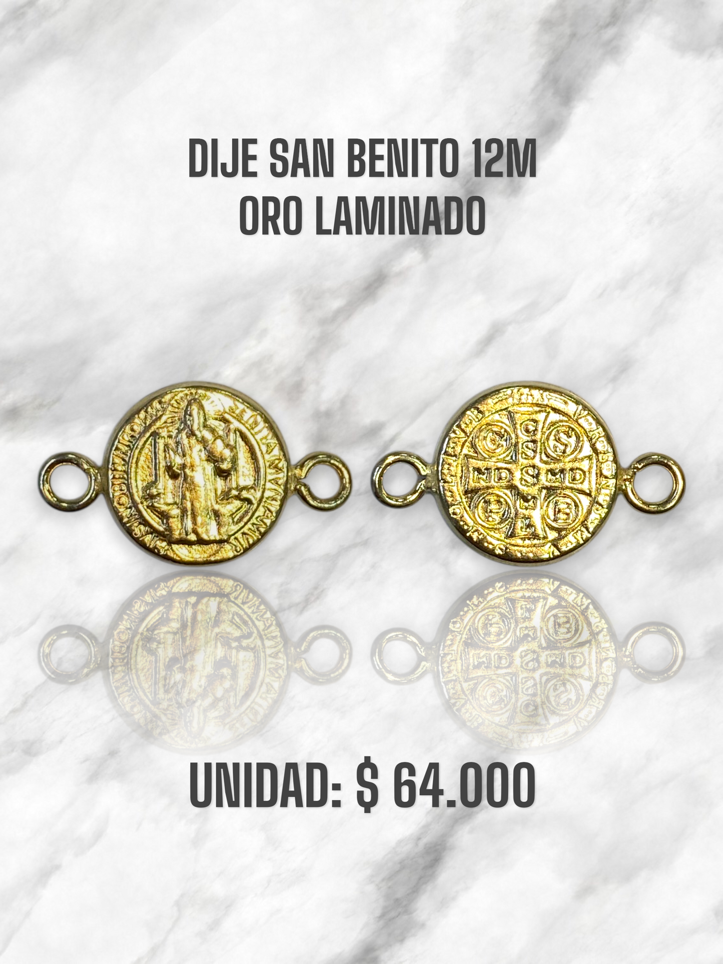 DIJE SAN BENITO PULSO 12M ORO LAMINADO