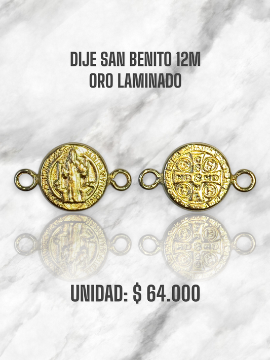 DIJE SAN BENITO PULSO 12M ORO LAMINADO