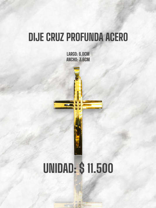 DIJE CRUZ PROFUNDA ACERO