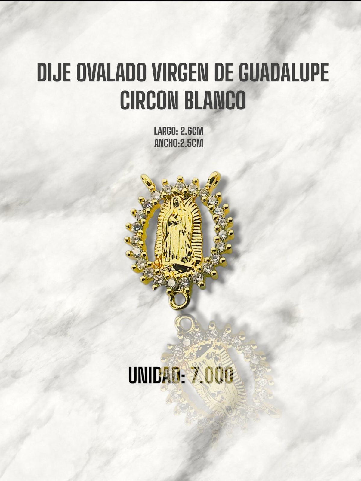 DIJE OVALADO VIRGEN DE GUADALUPE