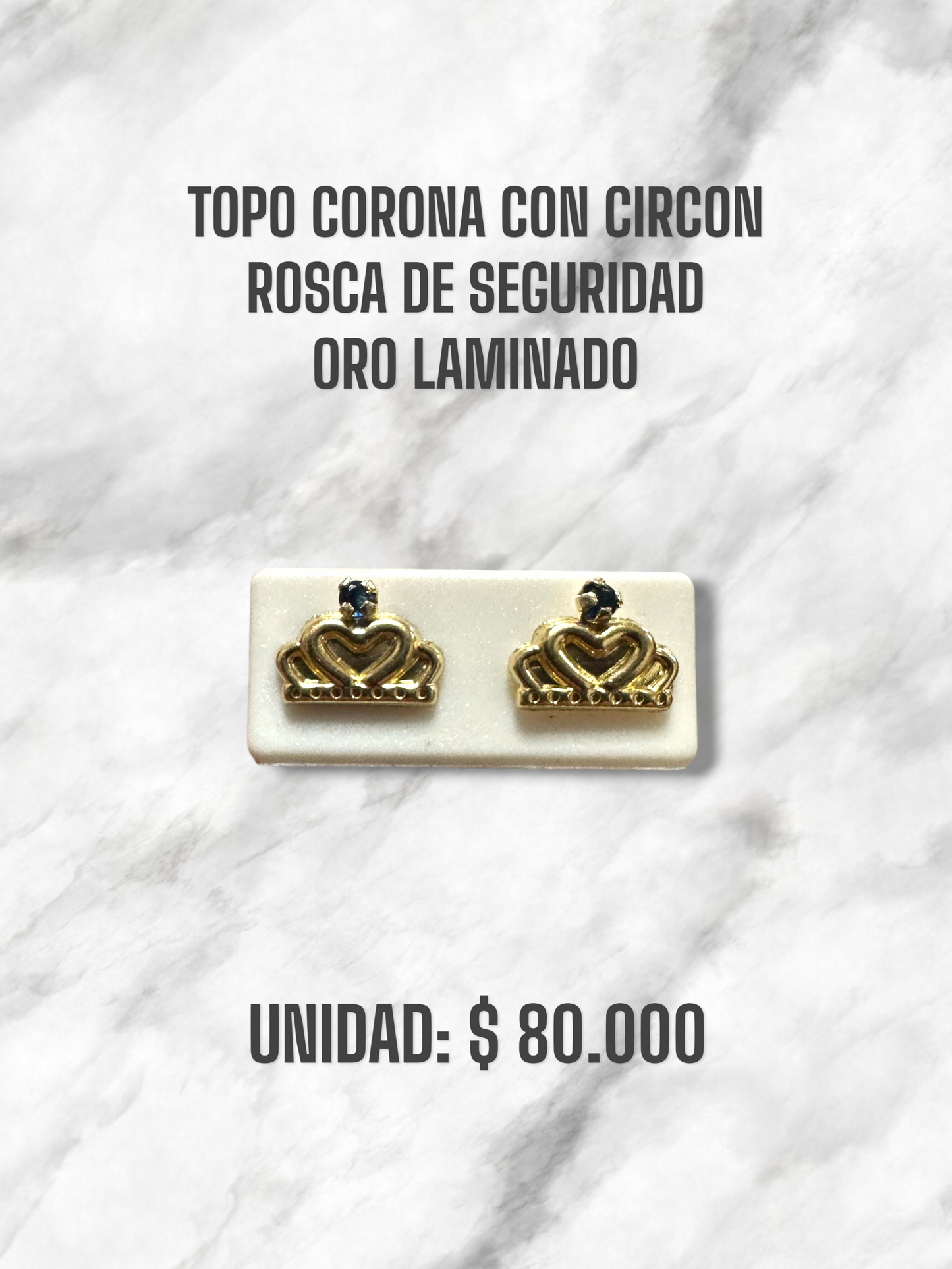TOPO CORONA CON CIRCON ROSCA S. ORO LAMINADO
