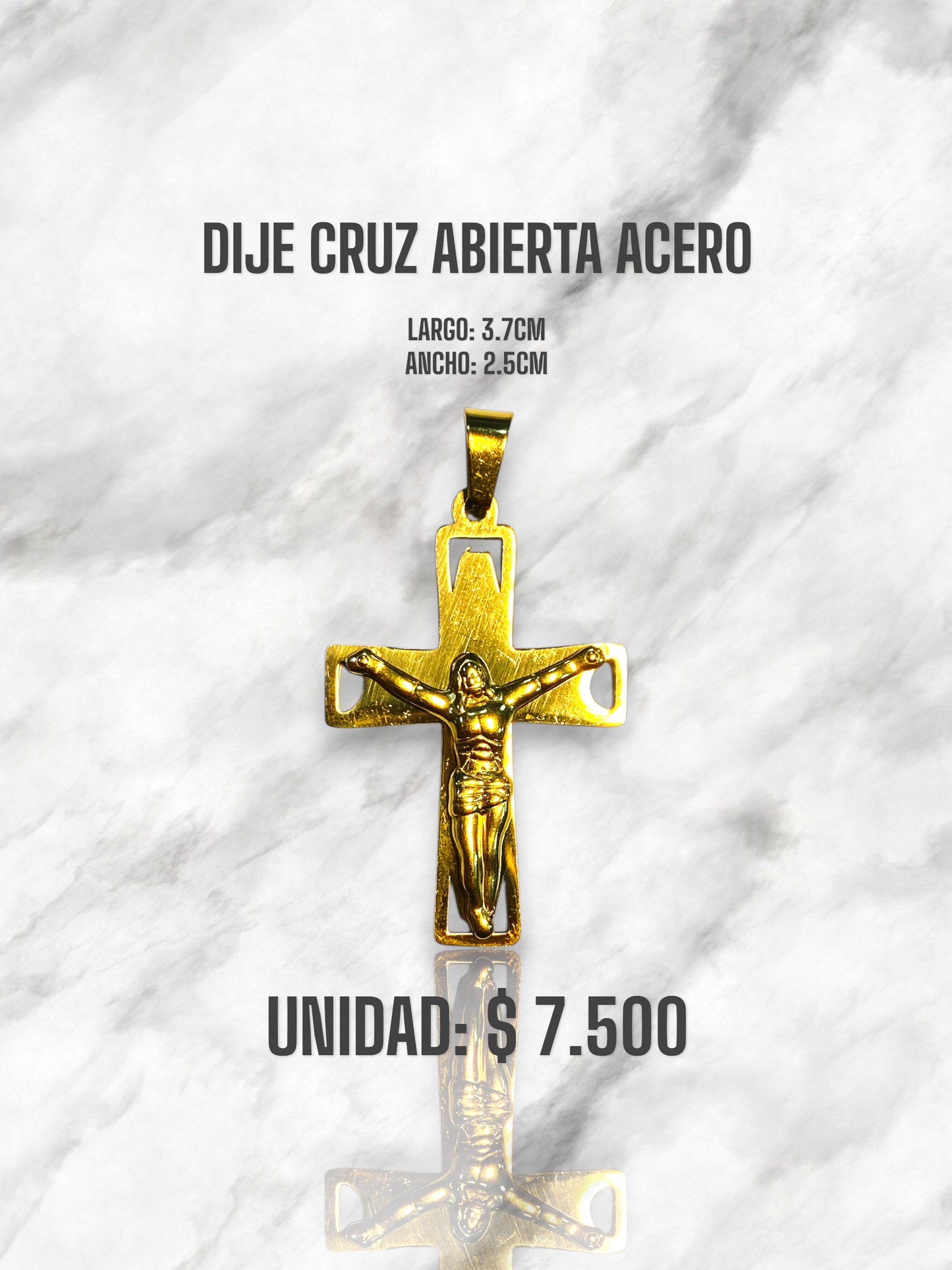 DIJE CRUZ ABIERTA ACERO