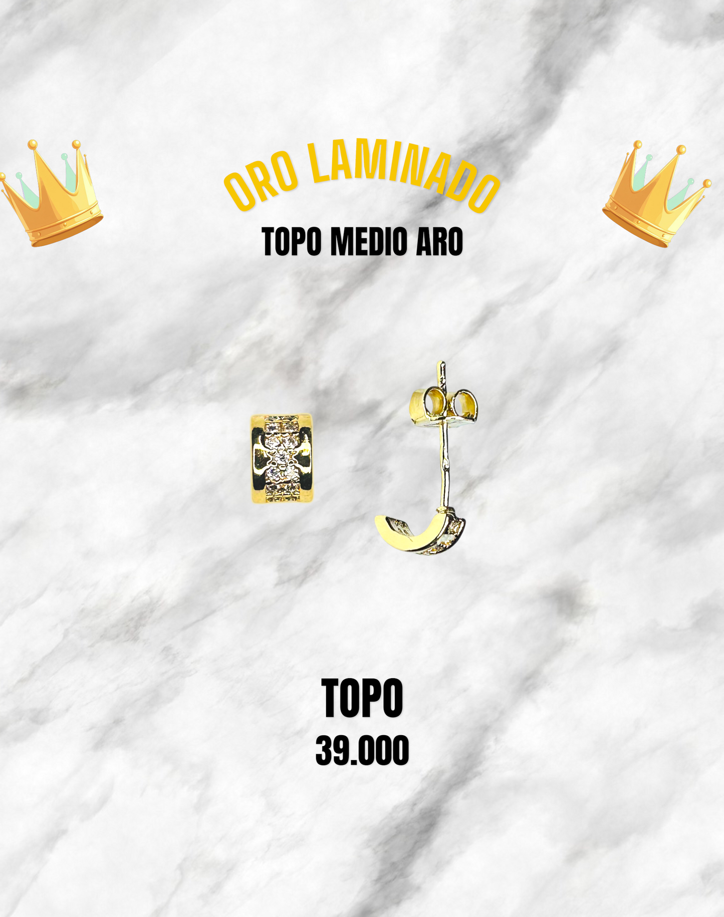 TOPO MEDIO ARO ORO LAMINADO