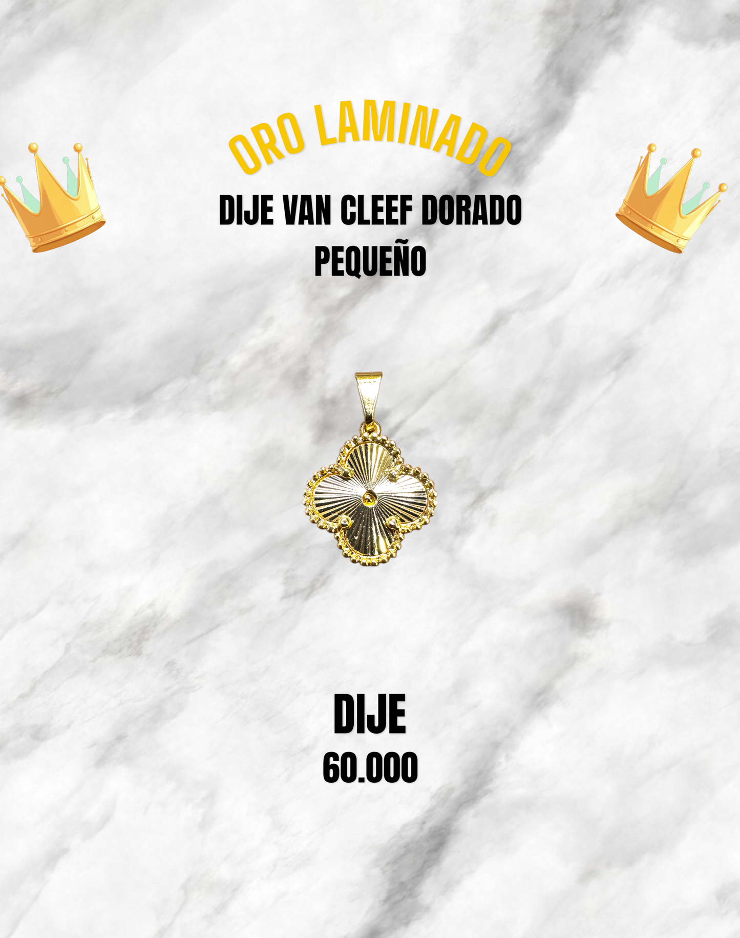 DIJE VAN CLEEF DORADO PEQUEÑO ORO LAMINADO