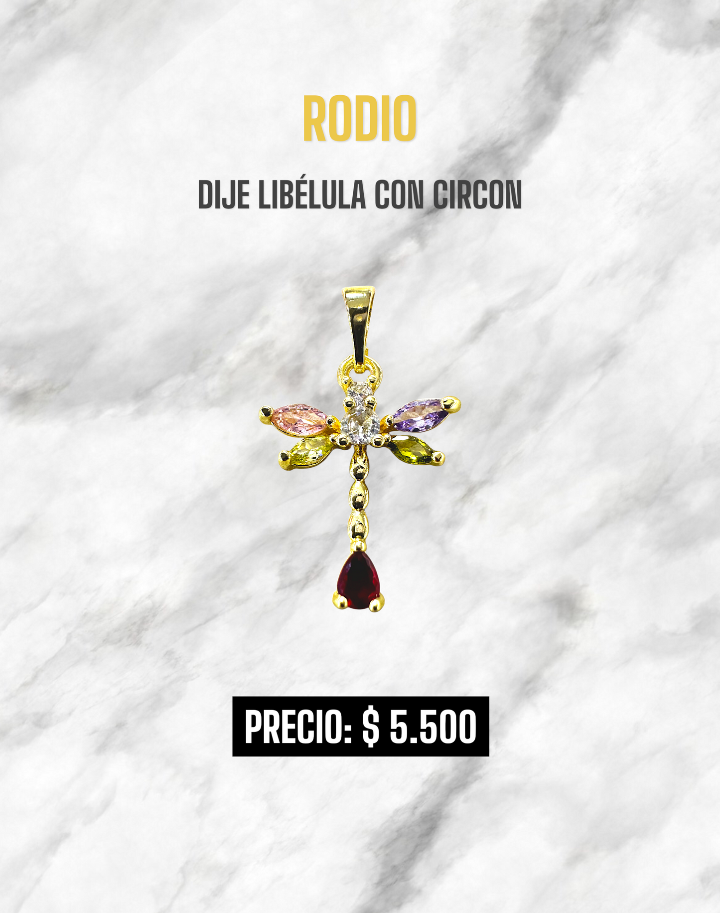 DIJE LIBÉLULA CON CIRCON