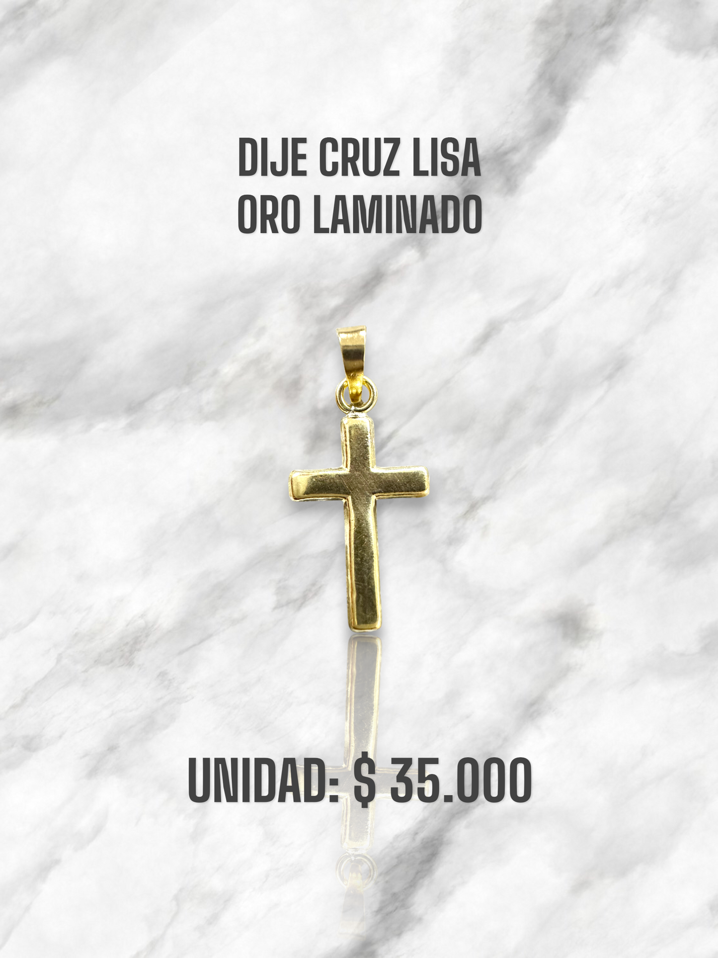 DIJE CRUZ LISA ORO LAMINADO