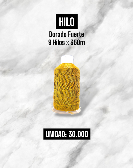 HILO POLIESTER METALIZADO DORADO FUERTE 9 HILOS X 350M