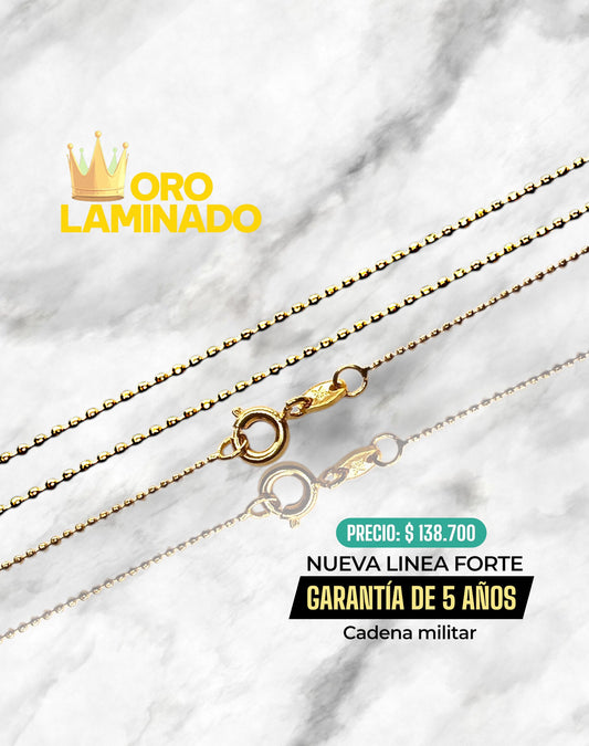 CADENA MILITAR 50CM ORO LAMINADO LINEA FORTE