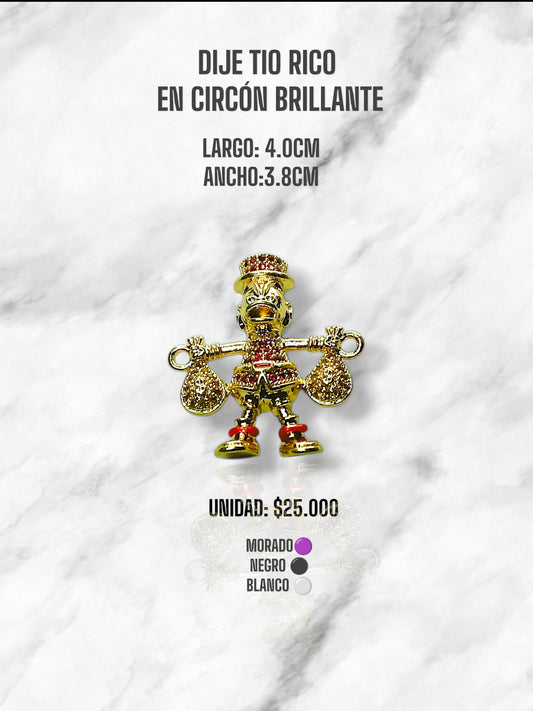 DIJE TIO RICO EN CIRCON BRILLANTE