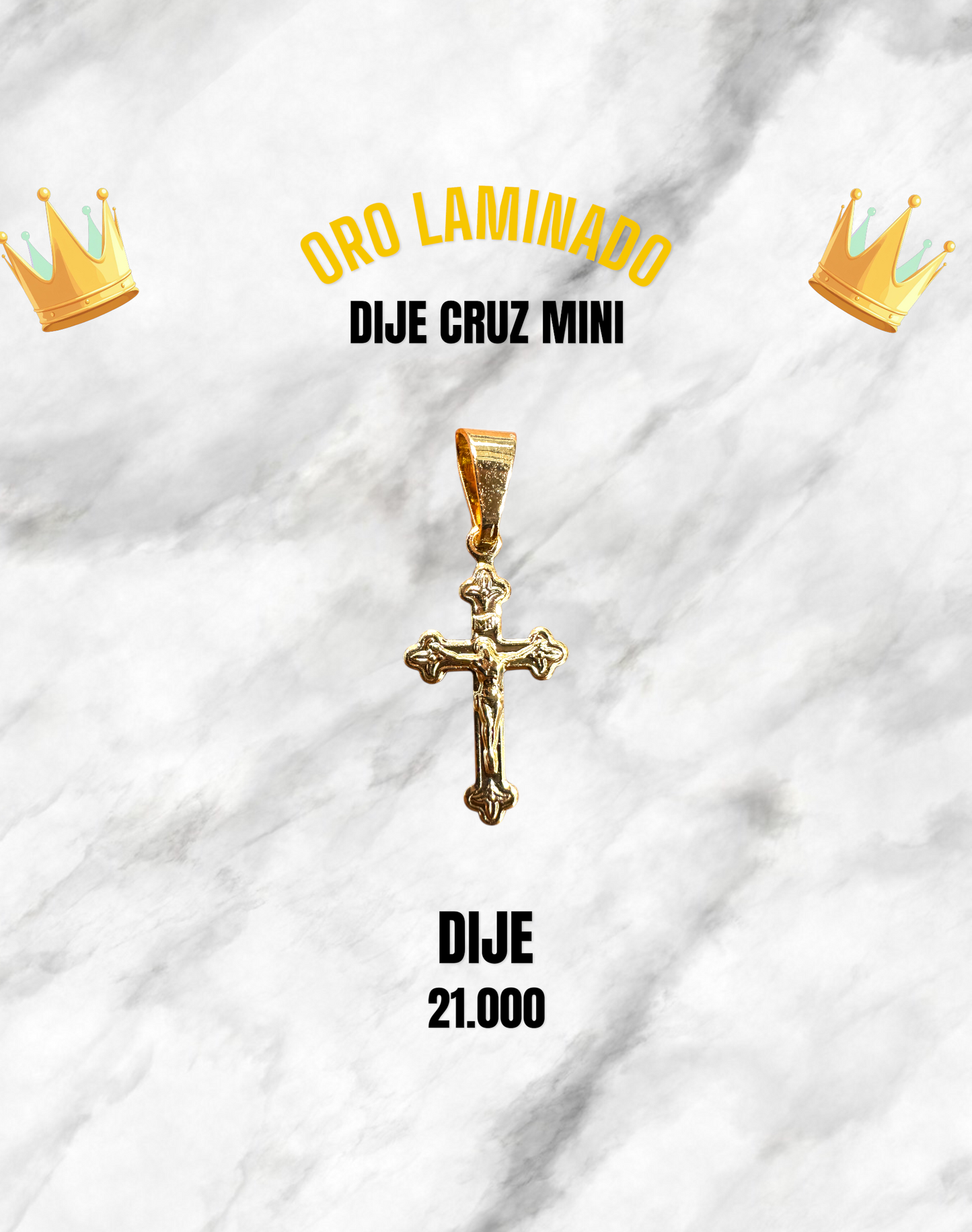 DIJE CRUZ MINI ORO LAMINADO