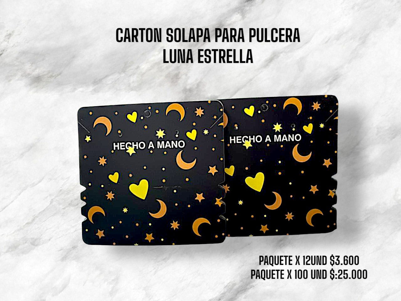 CARTON SOLAPA PARA PULSERA LUNA ESTRELLA