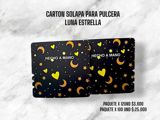 CARTON SOLAPA PARA PULSERA LUNA ESTRELLA