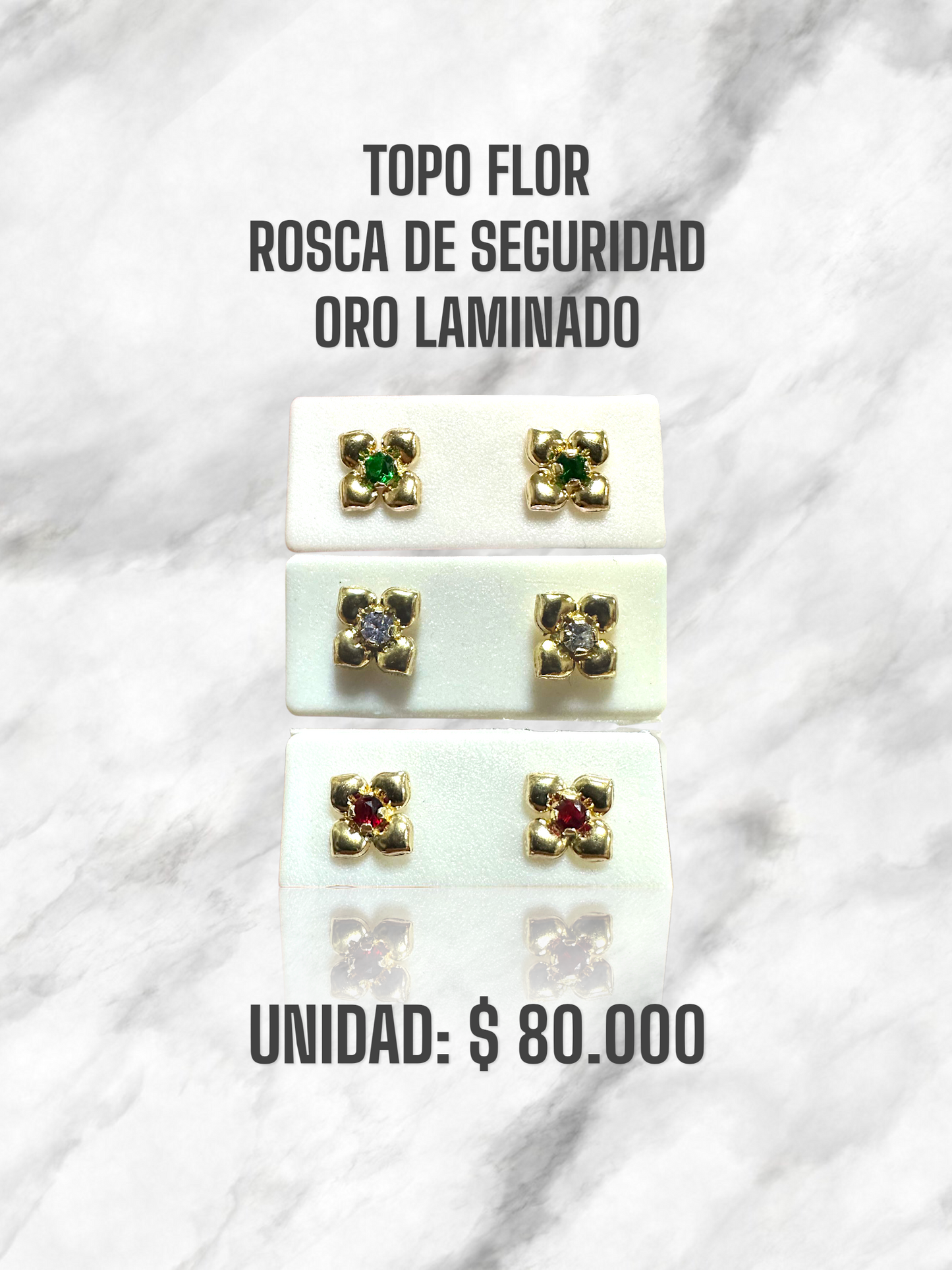 TOPO FLOR ROSCA S. ORO LAMINADO