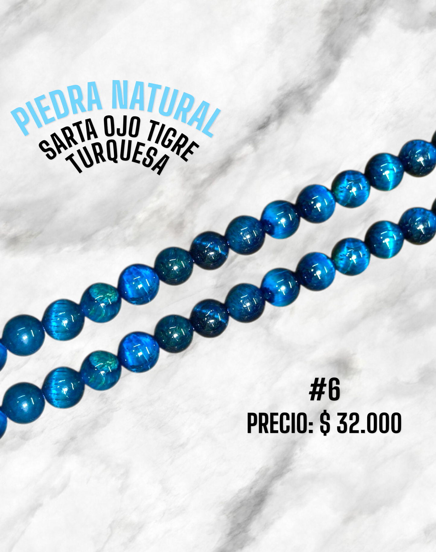 PIEDRA NATURAL OJO DE TIGRE TURQUESA