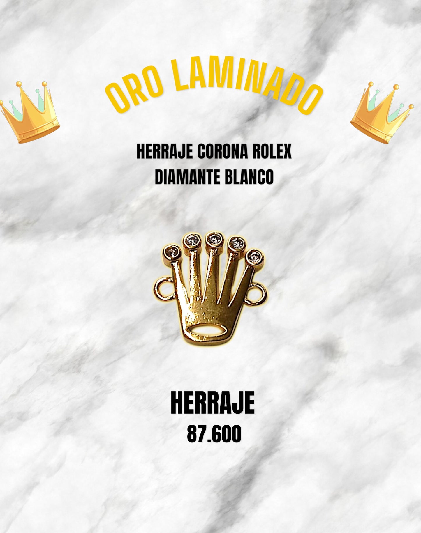 HERRAJE CORONA ROLEX DIAMANTE BLANCO
