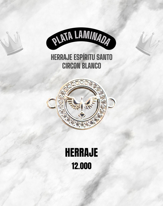 HERRAJE ESPÍRITU SANTO CIRCÓN BLANCO PLATA LAMINADA