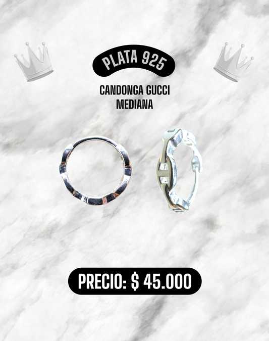 CANDONGA GUCCI MEDIANA PLATA 925