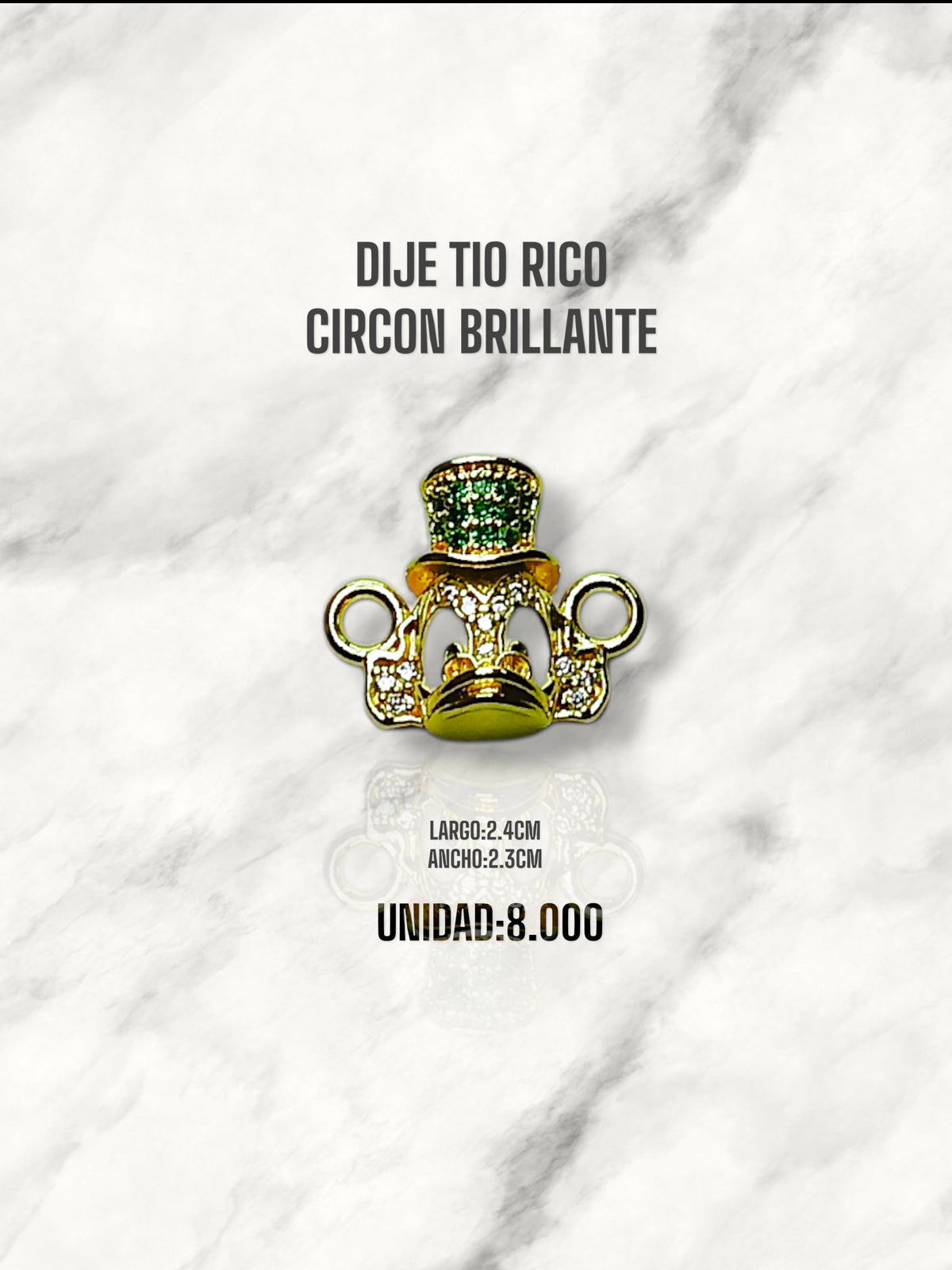 DIJE TIO RICO CIRCON BRILLANTE