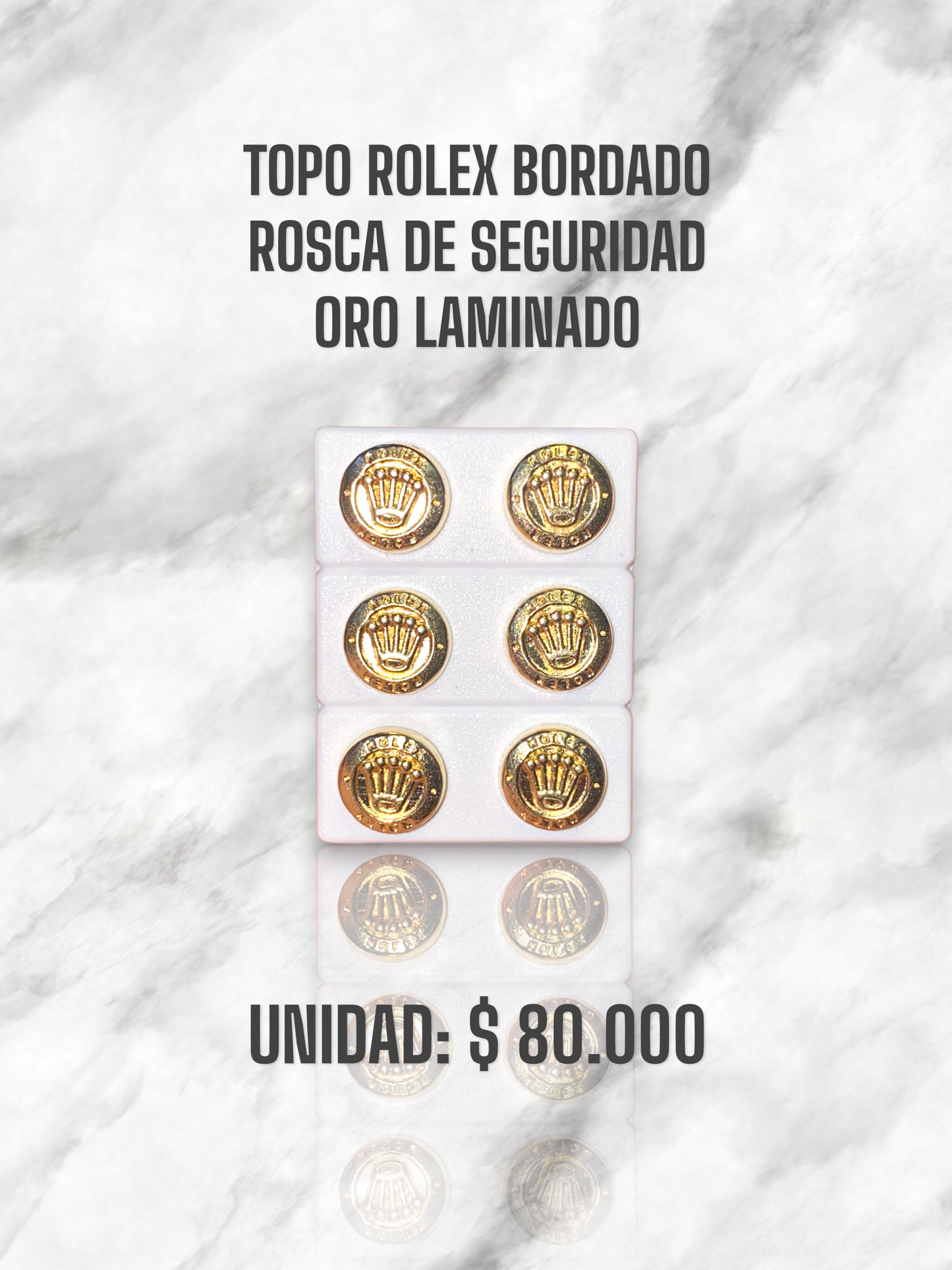 TOPO ROLEX BORDADO ROSCA S. ORO LAMINADO
