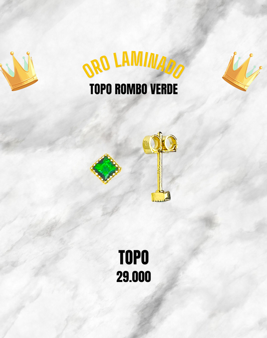 TOPO ROMBO VERDE ORO LAMINADO