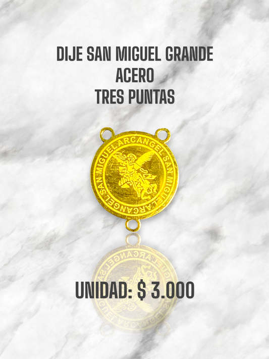 DIJE SAN MIGUEL GRANDE TRES PUNTAS ACERO