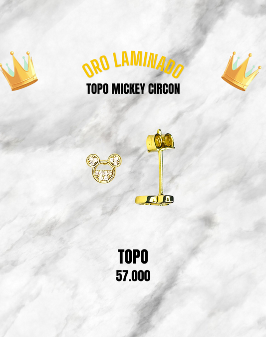 TOPO MICKEY CIRCON ORO LAMINADO