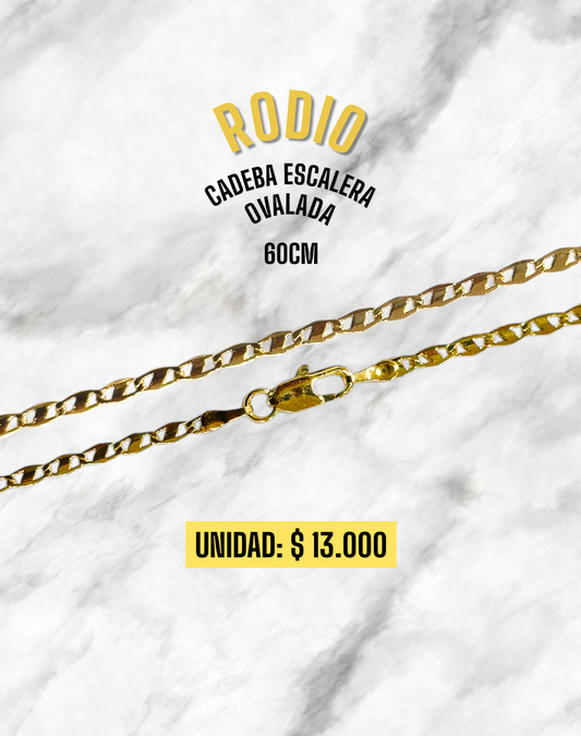 CADENA ESCALERA OVALADA 60CM RODIO