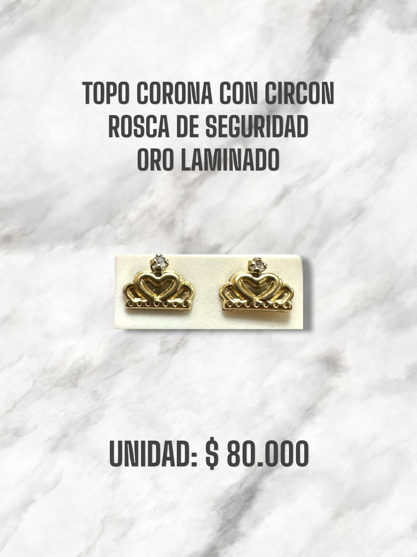 TOPO CORONA CON CIRCON ROSCA S. ORO LAMINADO