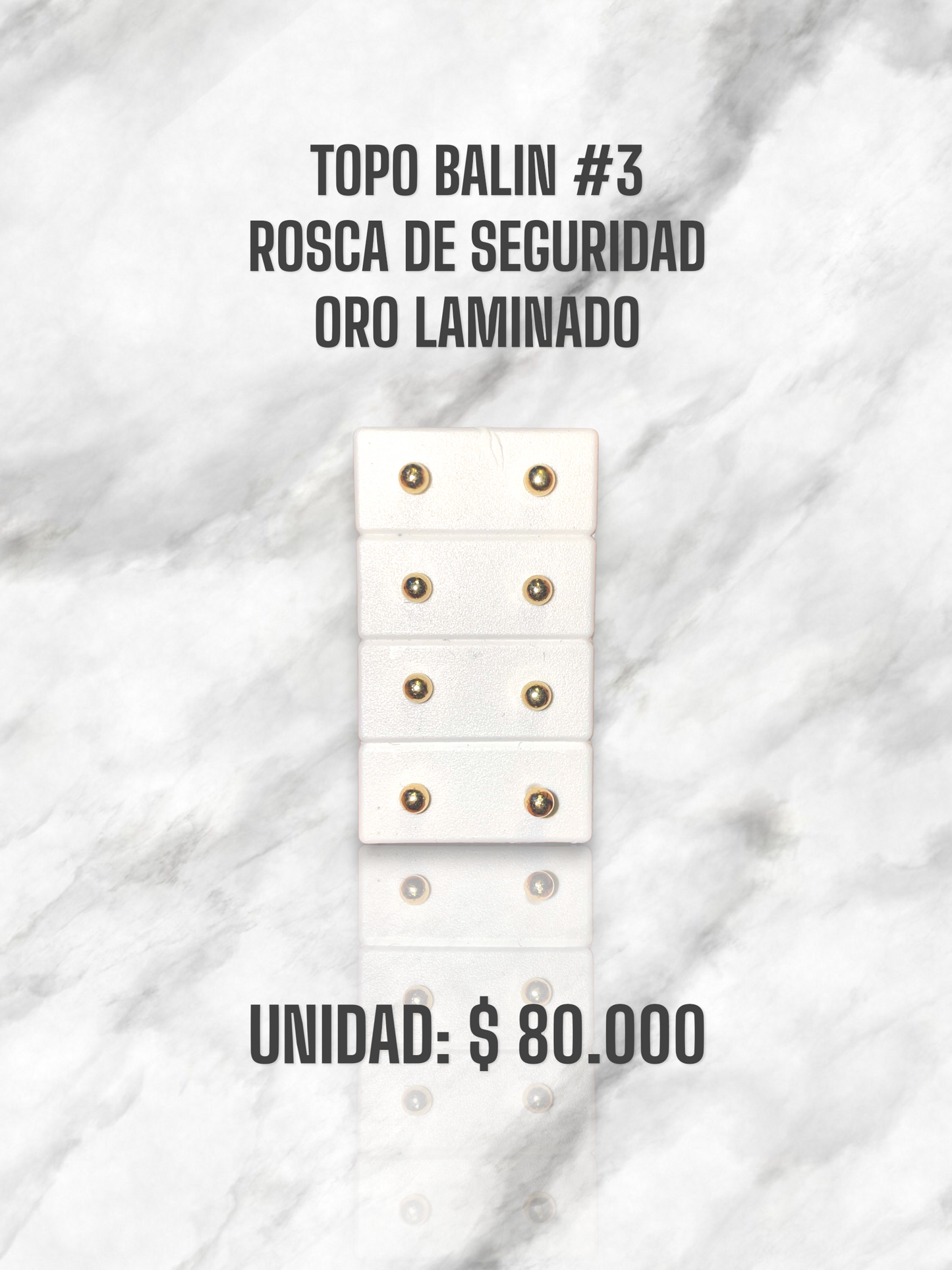 TOPO BALIN #3 ROSCA S. ORO LAMINADO