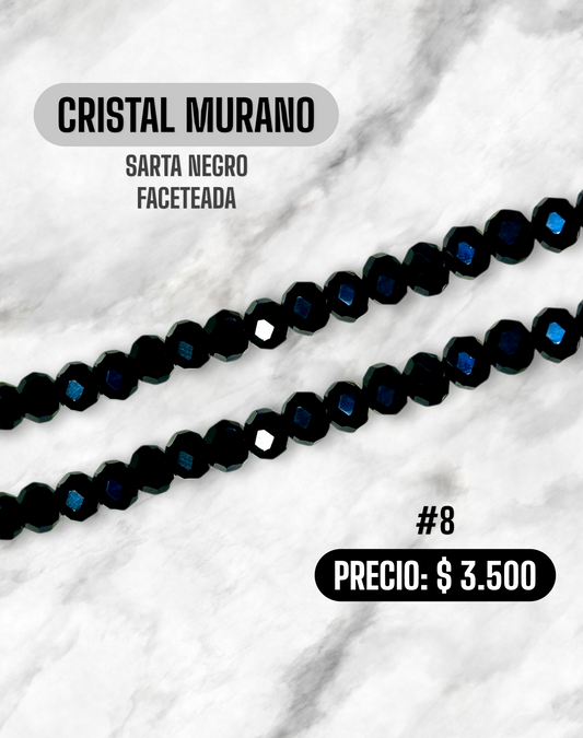 CRISTAL MURANO NEGRO FACETADA