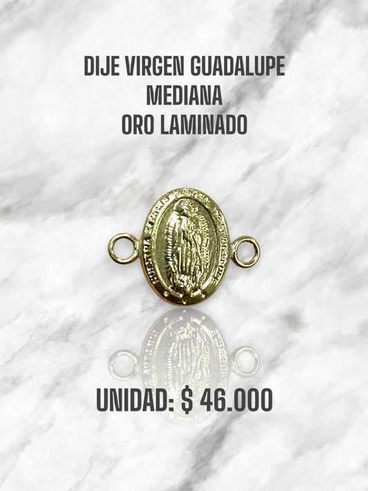 DIJE VIRGEN GUADALUPE MEDIANA PULSO ORO LAMINADO
