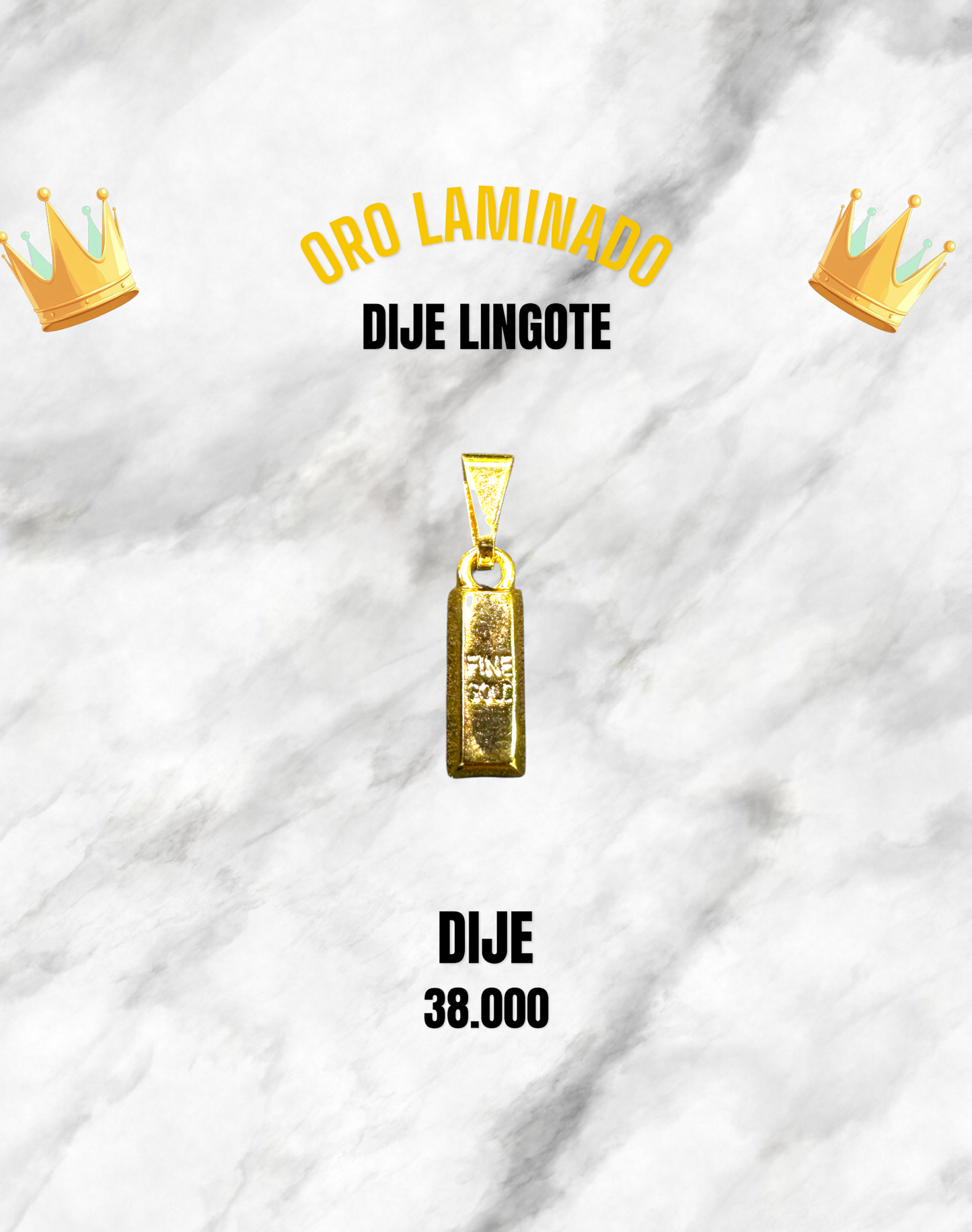 DIJE LINGOTE ORO LAMINADO