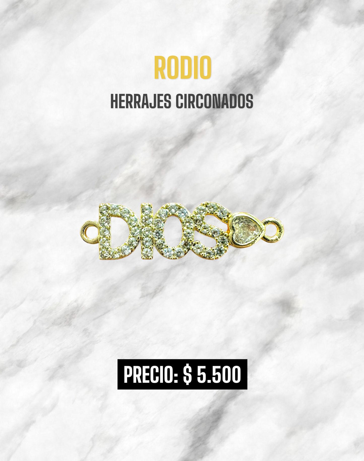 HERRAJES CON CIRCONES RODIO