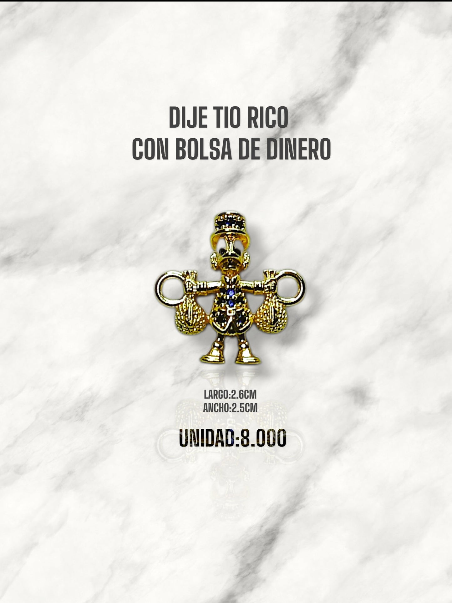 DIJE TIO RICO CON BOLSA DE DINERO