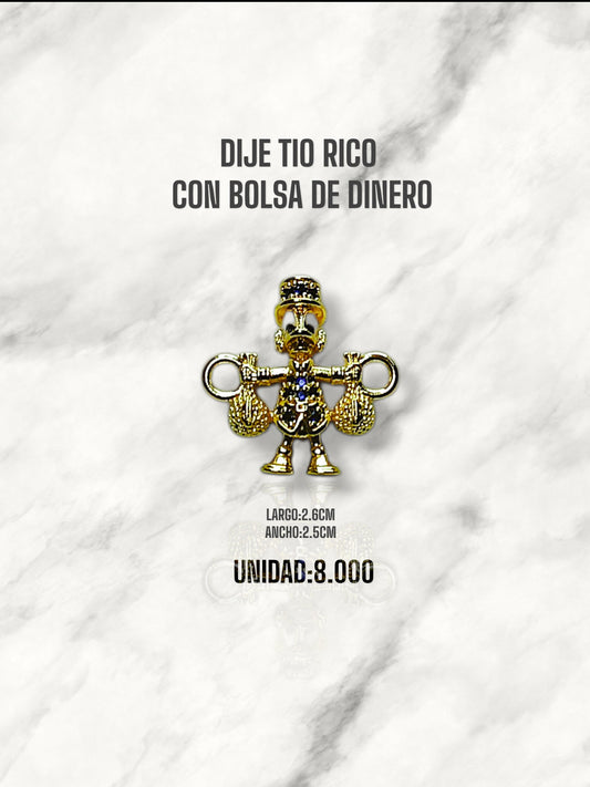 DIJE TIO RICO CON BOLSA DE DINERO