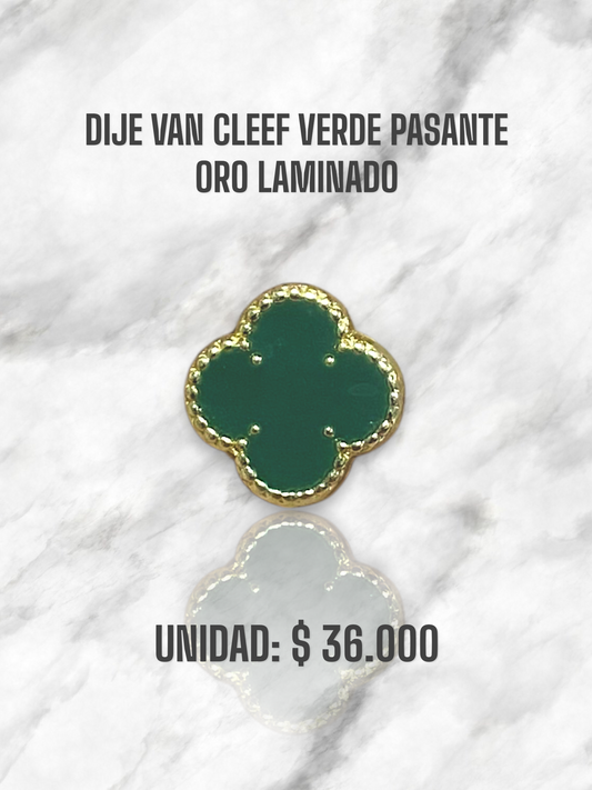 DIJE VAN CLEEF VERDE PASANTE ORO LAMINADO