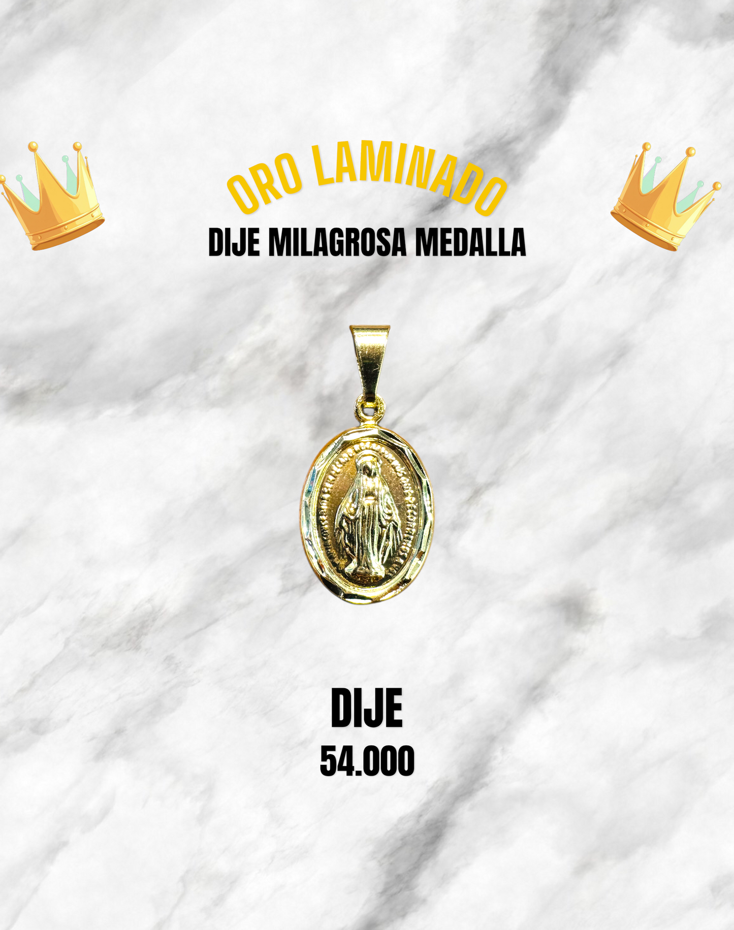 DIJE MILAGROSA MEDALLA ORO LAMINADO