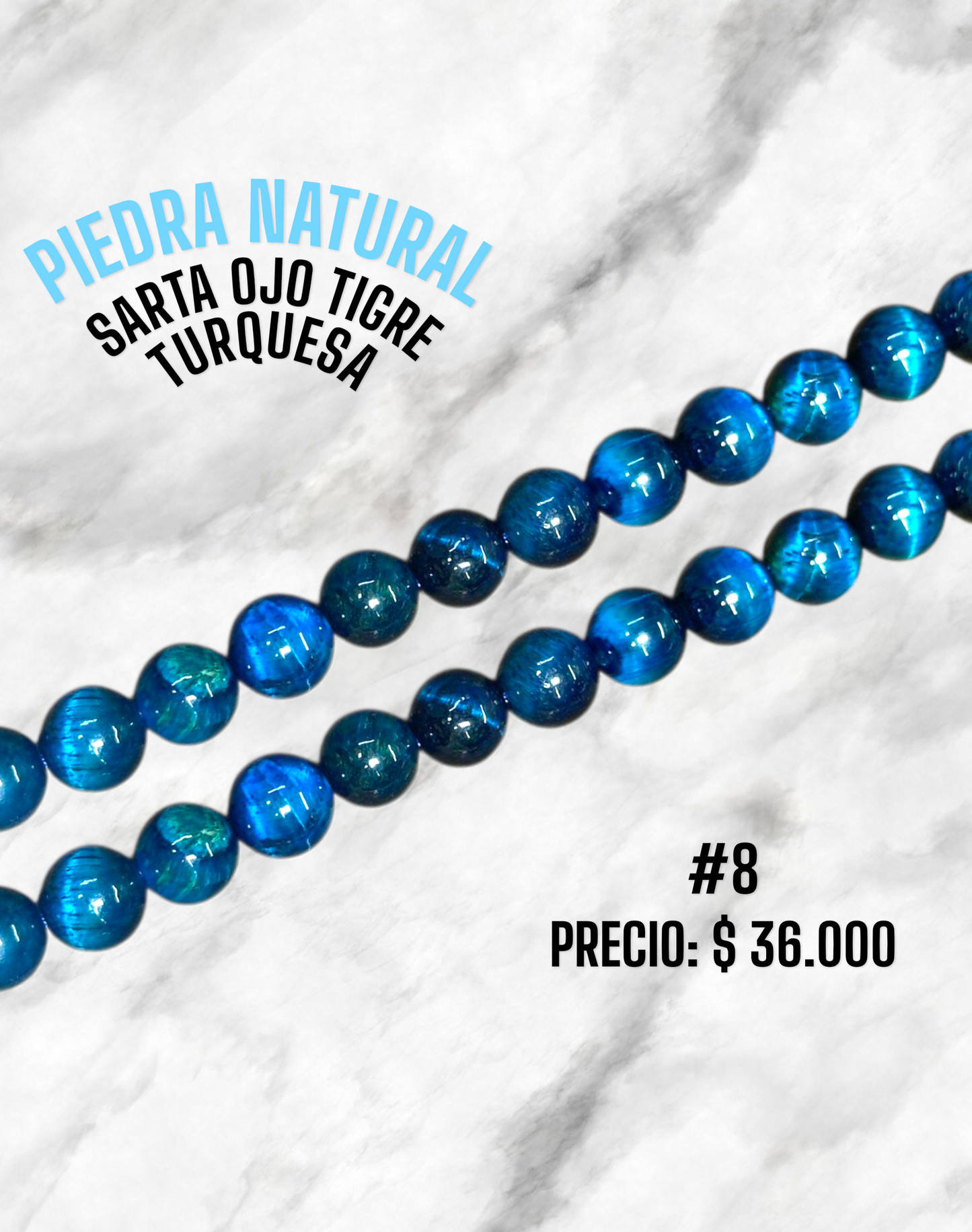 PIEDRA NATURAL OJO DE TIGRE TURQUESA