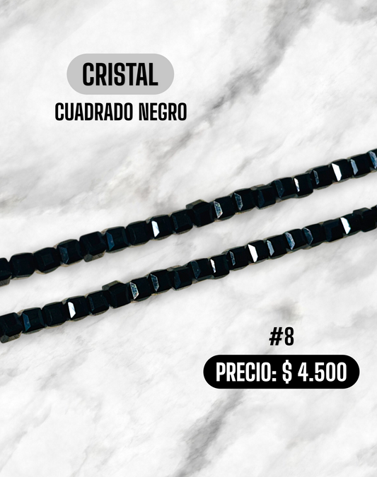 CRISTAL CUADRADO NEGRO #8