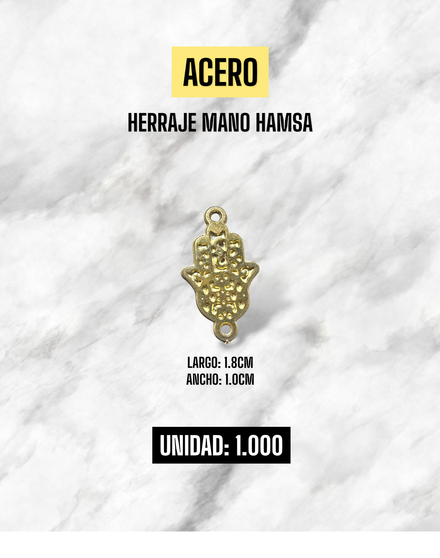 HERRAJE MANO HAMSA ACERO